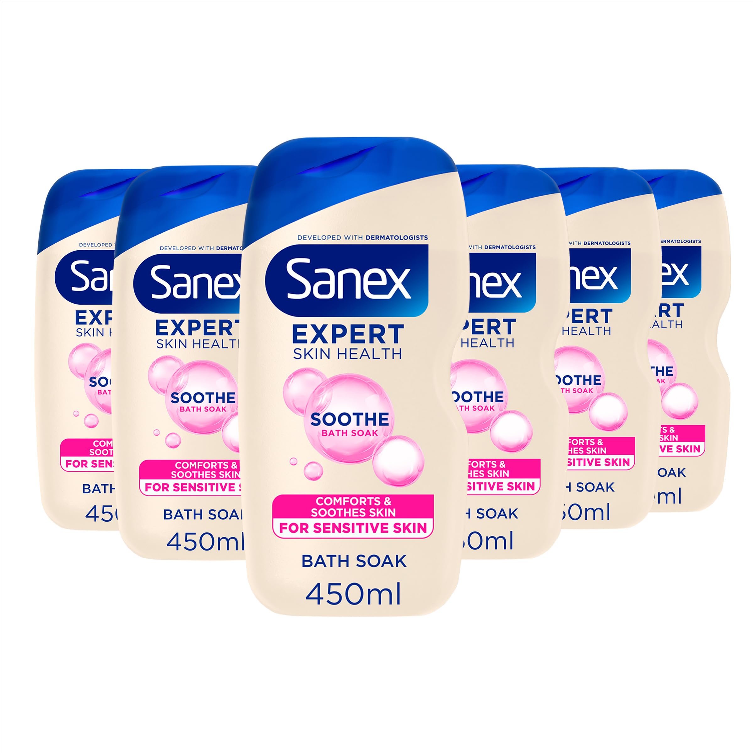Sanex Biomeprotect Sensitive Bath Foam 6 X 450Ml (6 Pack)