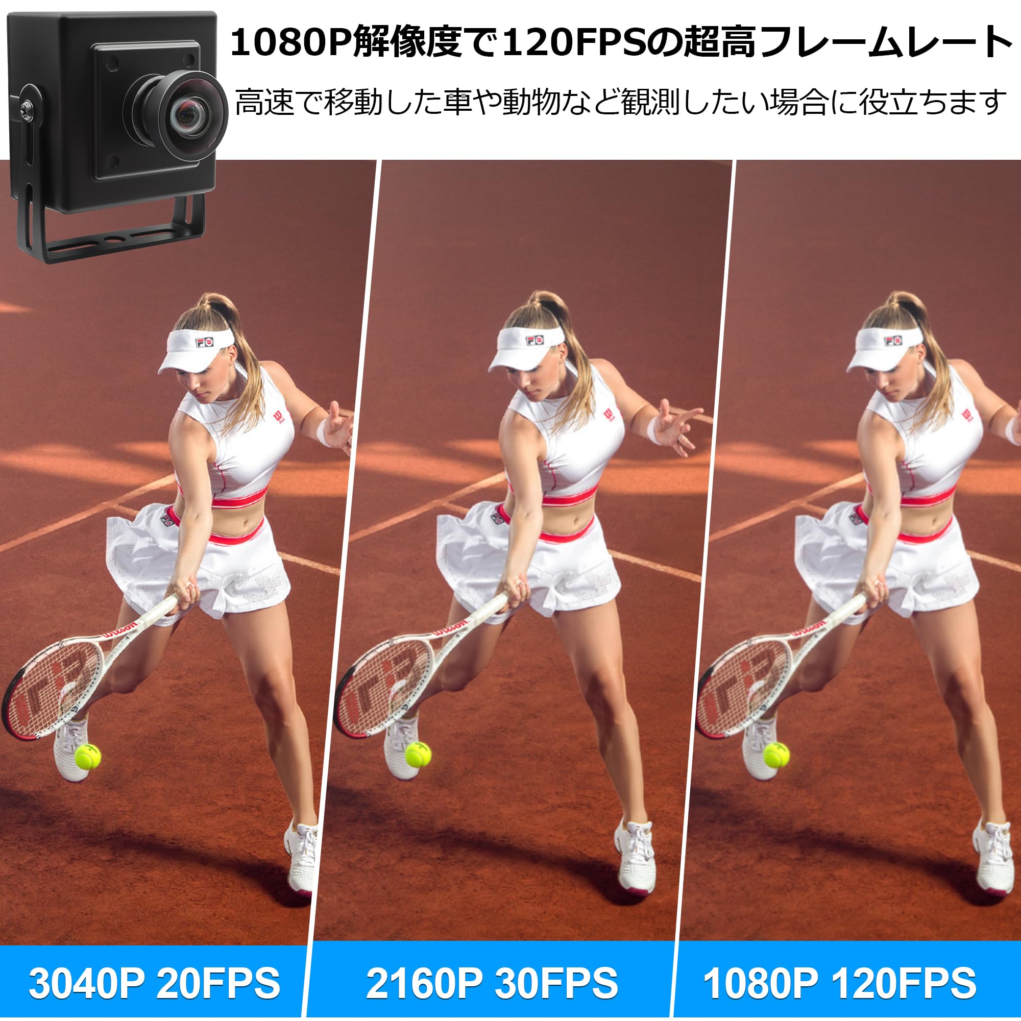 Amazon.co.jp: 12MP USB Camera 1080P 120FPS セキュリティカメラ 4K