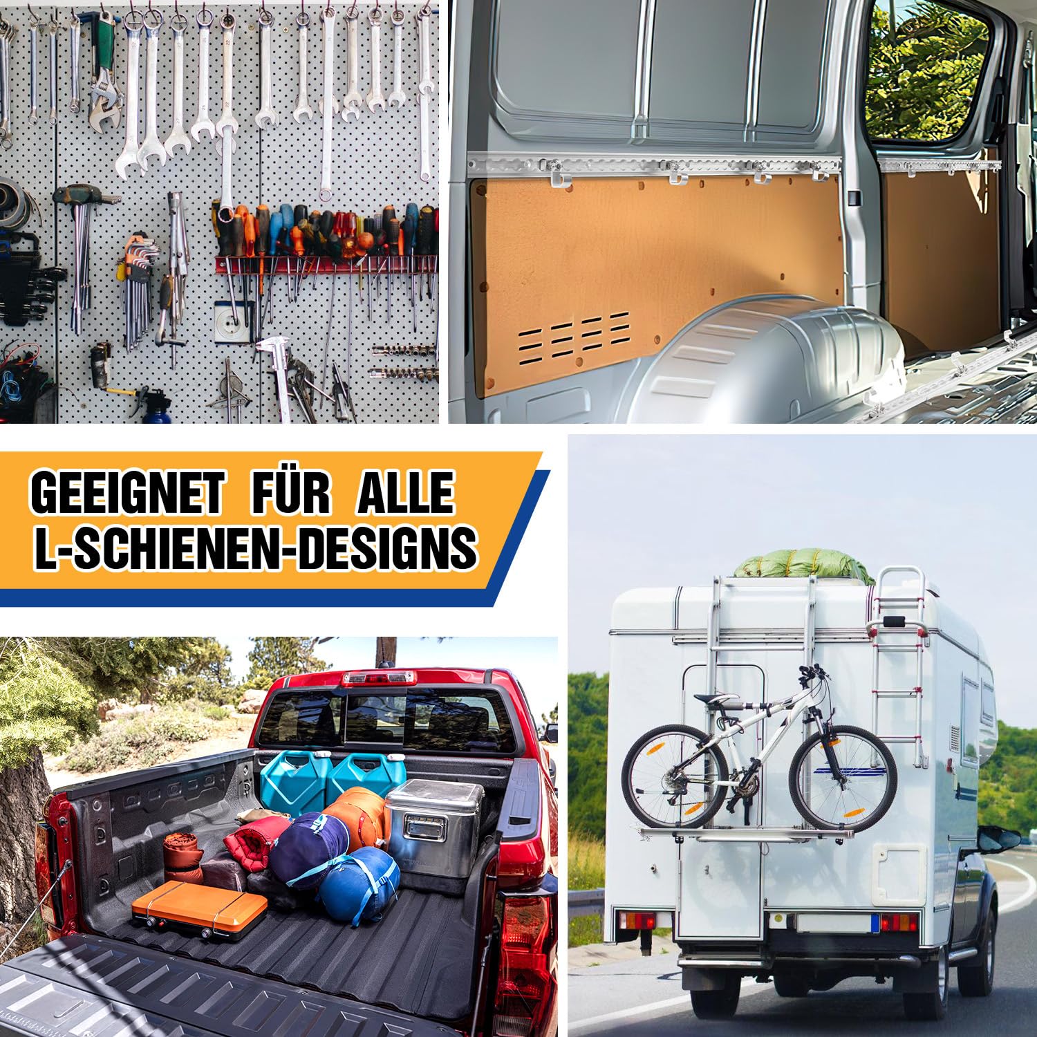 Airlineschiene Fitting，Aluminium airlineschienen zubehör，Wohnmobil Anhänger Transport，45 kg Tragkraft, 360° drehbar, Einfachendbeschlag für Zurrschienen，10 Stück，Silber