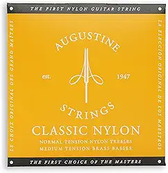 Augustine Strings Classic Gold - Cordas de guitarra clássica de tensão média - A corda de nylon original - 1 conjunto