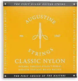 Augustine Strings Classic Gold - Cordas de guitarra clássica de tensão média - A corda de nylon original - 1 conjunto