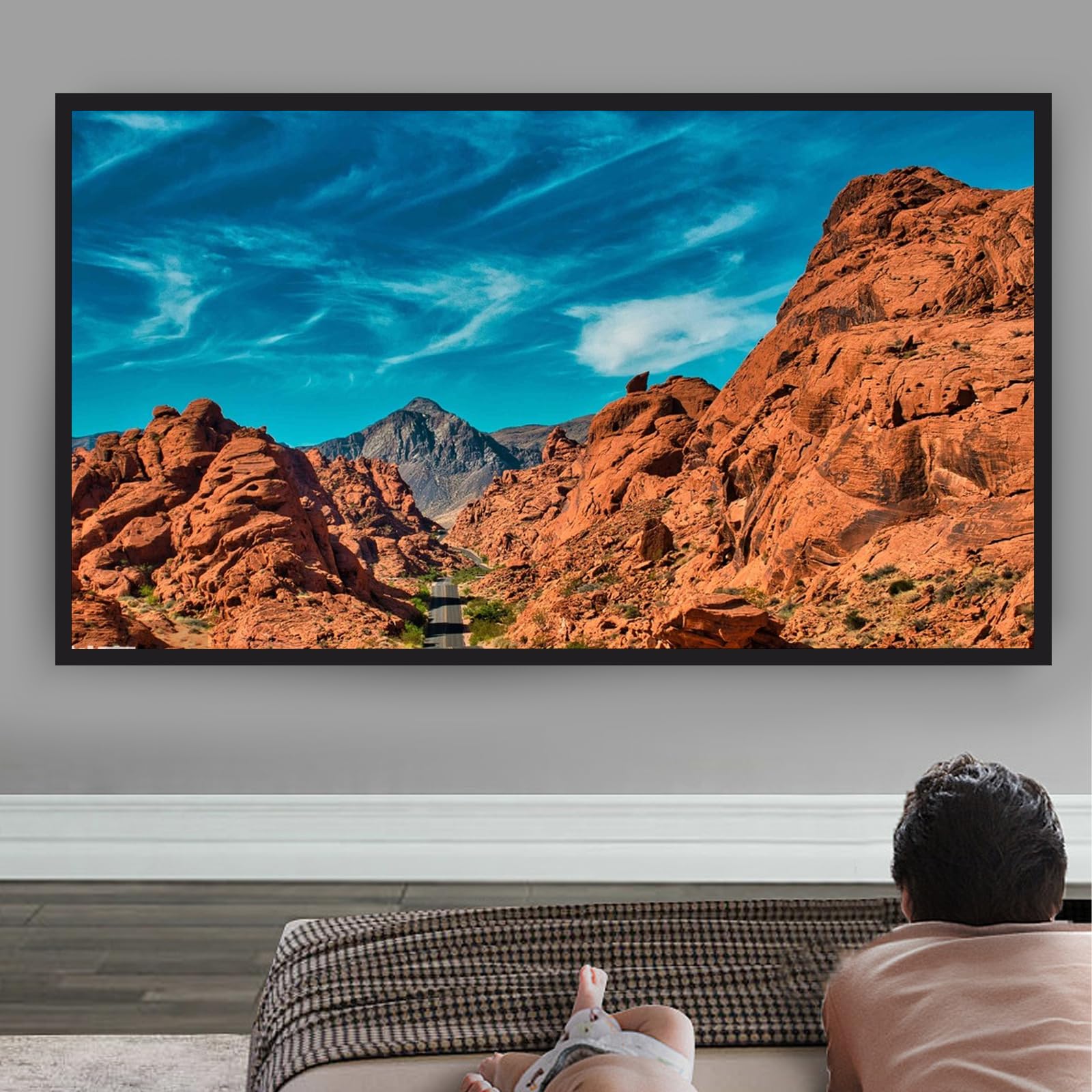 Schermo di proiezione in alluminio 130 pollici 16 9 grande schermo schermo per proiettore con angolo di visione di 160 gradi per home theater Business presentazioni e conferenze