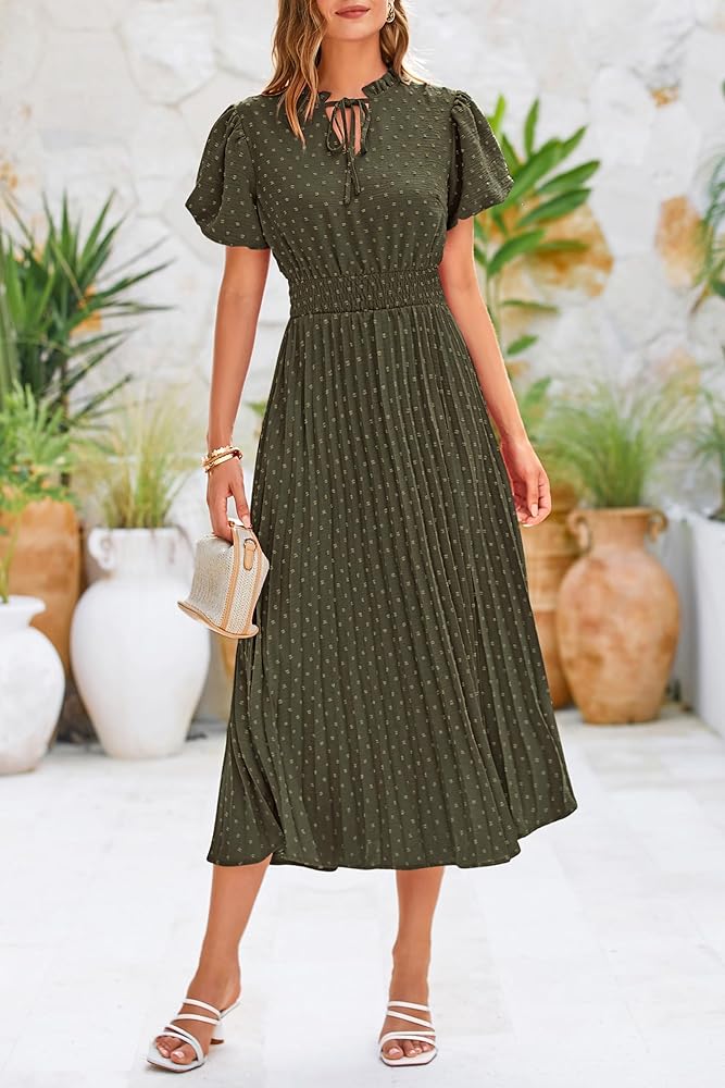 midi cute summer dresses casual a line midi dress women in summer featuring floral