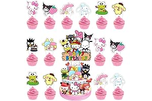 Hello Kitty Rings for Cupcakes | 25Pcs Kitty and Friends Cake Decorations