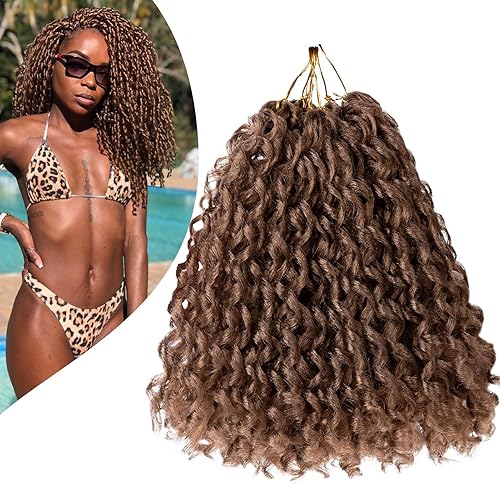 Beverlee Cabello de ganchillo suave de 10 pulgadas, paquete de 8 extensiones de rastas de cabello rizado suave con extremos rizados, cabello