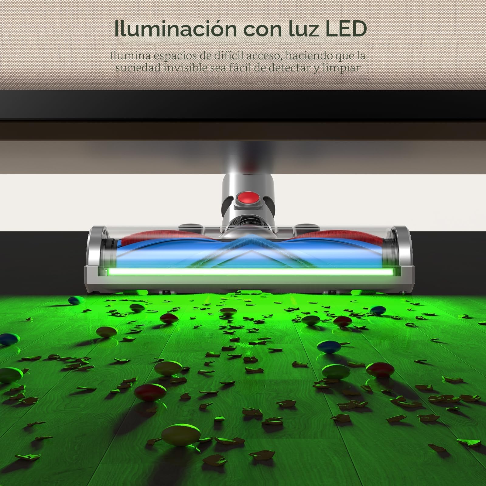 EVARY Cepillos de Repuesto compatibles con Dyson V7, V8, V10, V11 y V15. Cepillo para Suelos. Cabezal reemplazable con accionamiento Directo. para parqué, Suelos Duros y alfombras