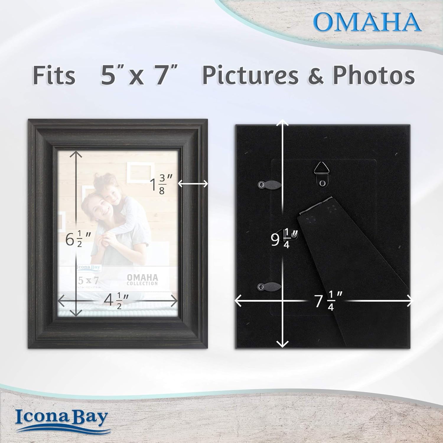 Buy Icona Bay 7x5 Picture Frames (Farmhouse Black, 6 Pack), Modern