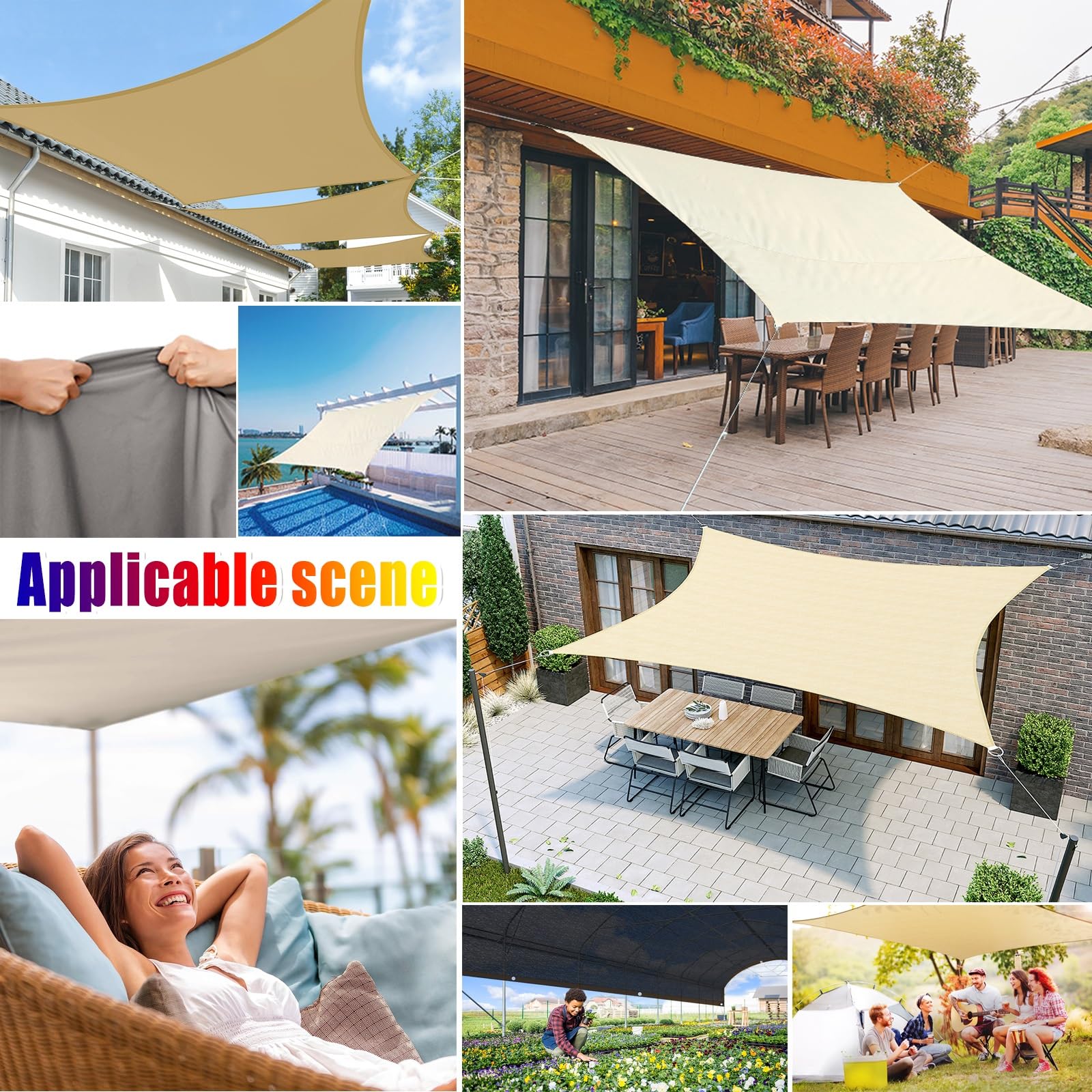 Prostokątny Parasol Przeciwsłoneczny 2 x 6.5 m Baldachim Ogrodowy, Baldachim Ogrodowy Pod Kątem Prostym, Poliester PES Łatwa instalacja na patio ogrodowe bezpłatną liną, Czerwone wino