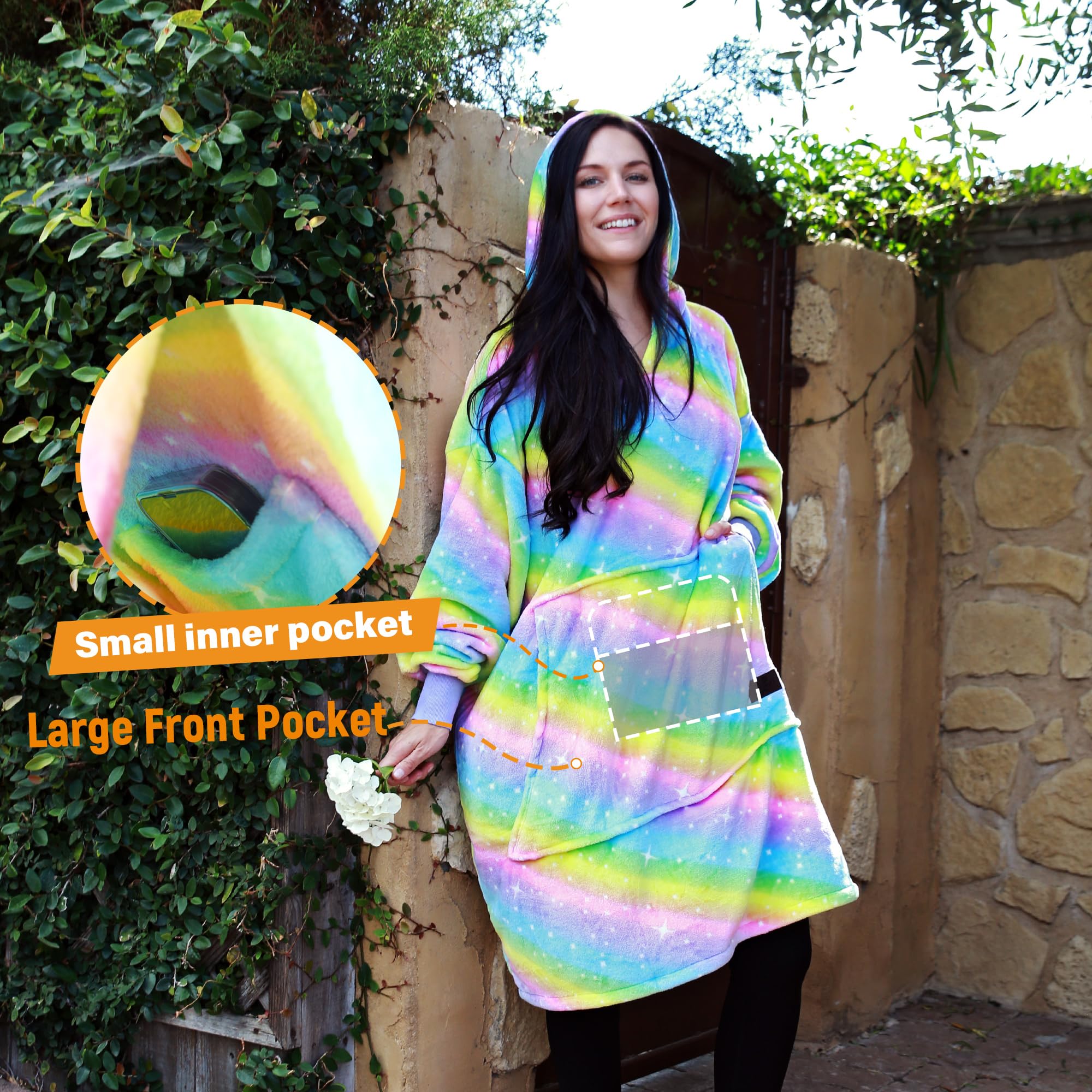 Sweat à Capuche Surdimensionné Catalonia, Très Long Avec Une Poche Frontale