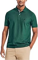 Nautica Men's Performance Pique Polo Shirt - Moisture-Wicking, UV Protection, Classic Comfort Fit