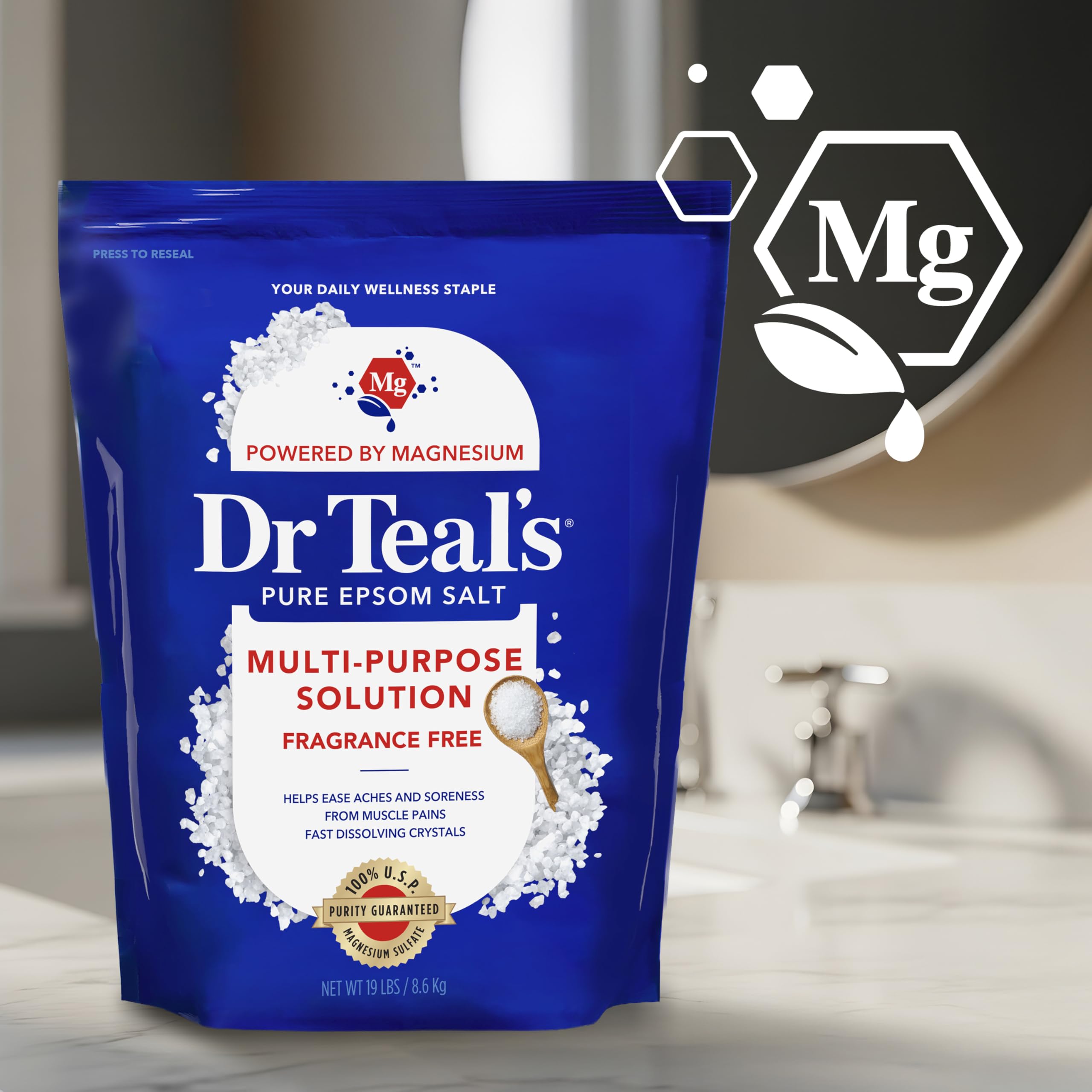 Dr Teal's Pure Epsom Salt - Fragrance Free, Bulk -5 Dr Teal's Pure Epsom Salt - Fragrance Free, Bulk -5