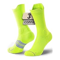 Juclise Coolmax - Calzini da corsa a compressione in viscosa di bambù traspiranti ammortizzati anti