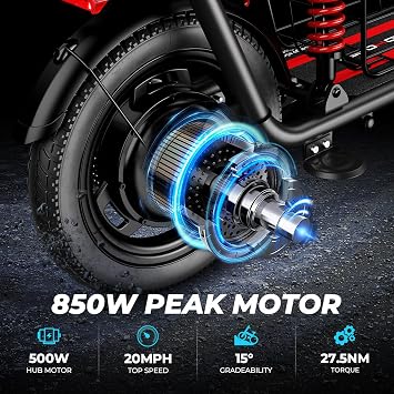 850W/ 819W Peak Electric Scooter with Seat, 20MPH & 25/40 Miles Range, Dual Suspension, Cruise Control, 14/ 16 Folding E Scooters with Key Start & Basket