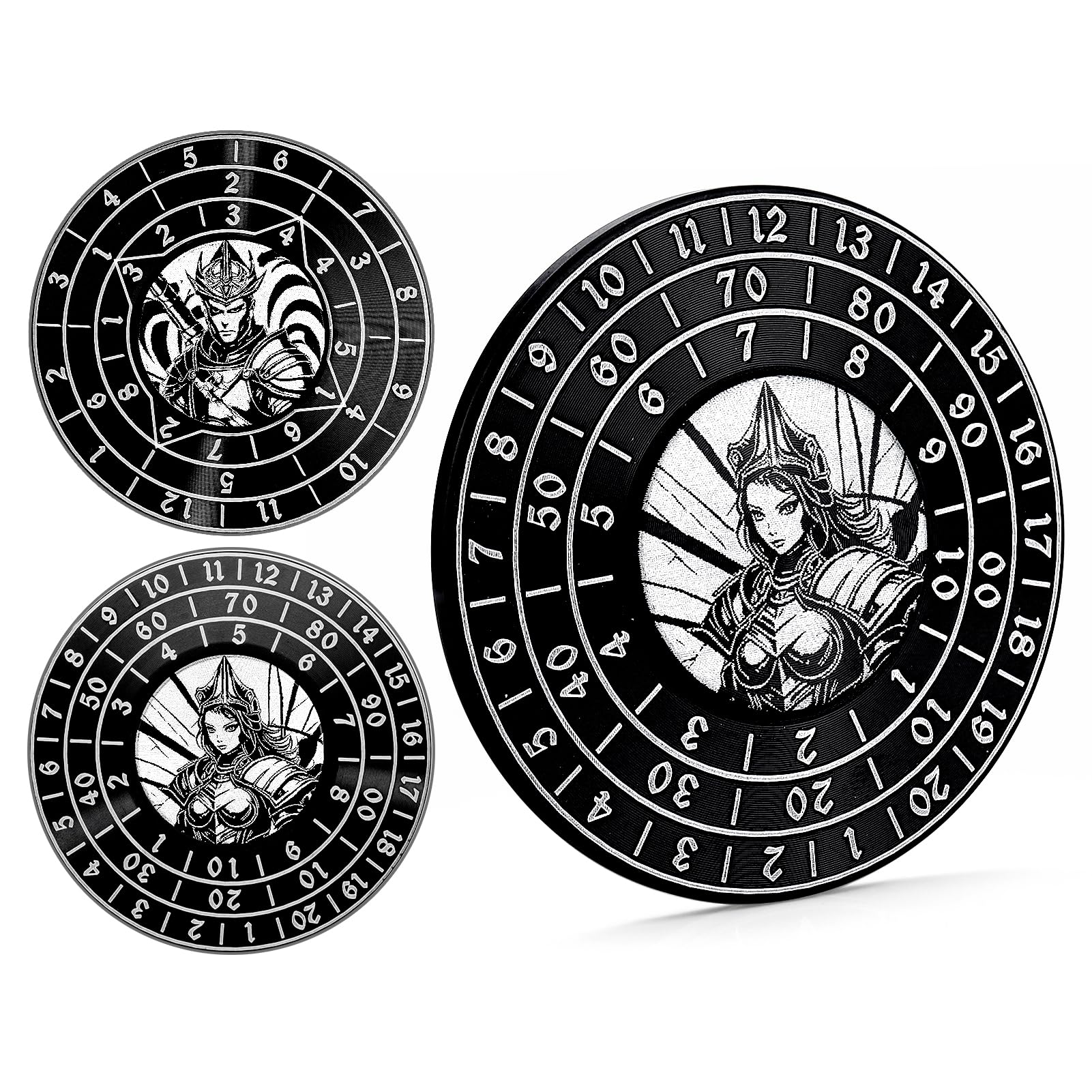 PJOY Spinner Dice Set: 7-in-1 Metal D&D Dice, D4-D20, Unique Spinner, Fighter, Stocking Stuffers