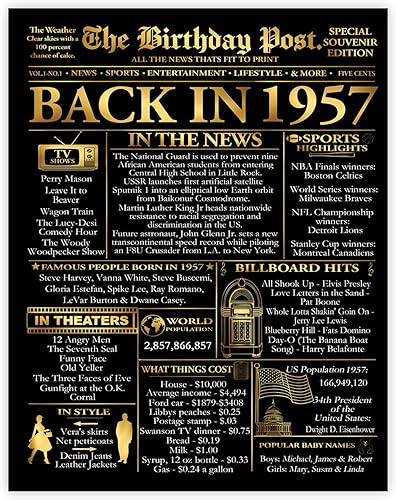 Miniatura 72 de Stuff4 Póster dorado de cumpleaños número 30 sin marco, periódico dorado nacido en 1995, feliz cumpleaños 30 para hombres y mujeres, regalos retro