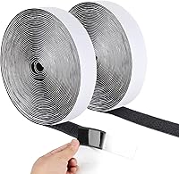 Vista 8 de Rollo de cinta de gancho y bucle de 20 pies x 1 pulgada con adhesivo resistente - Tiras de cinta de montaje de sujetadores con parte trasera