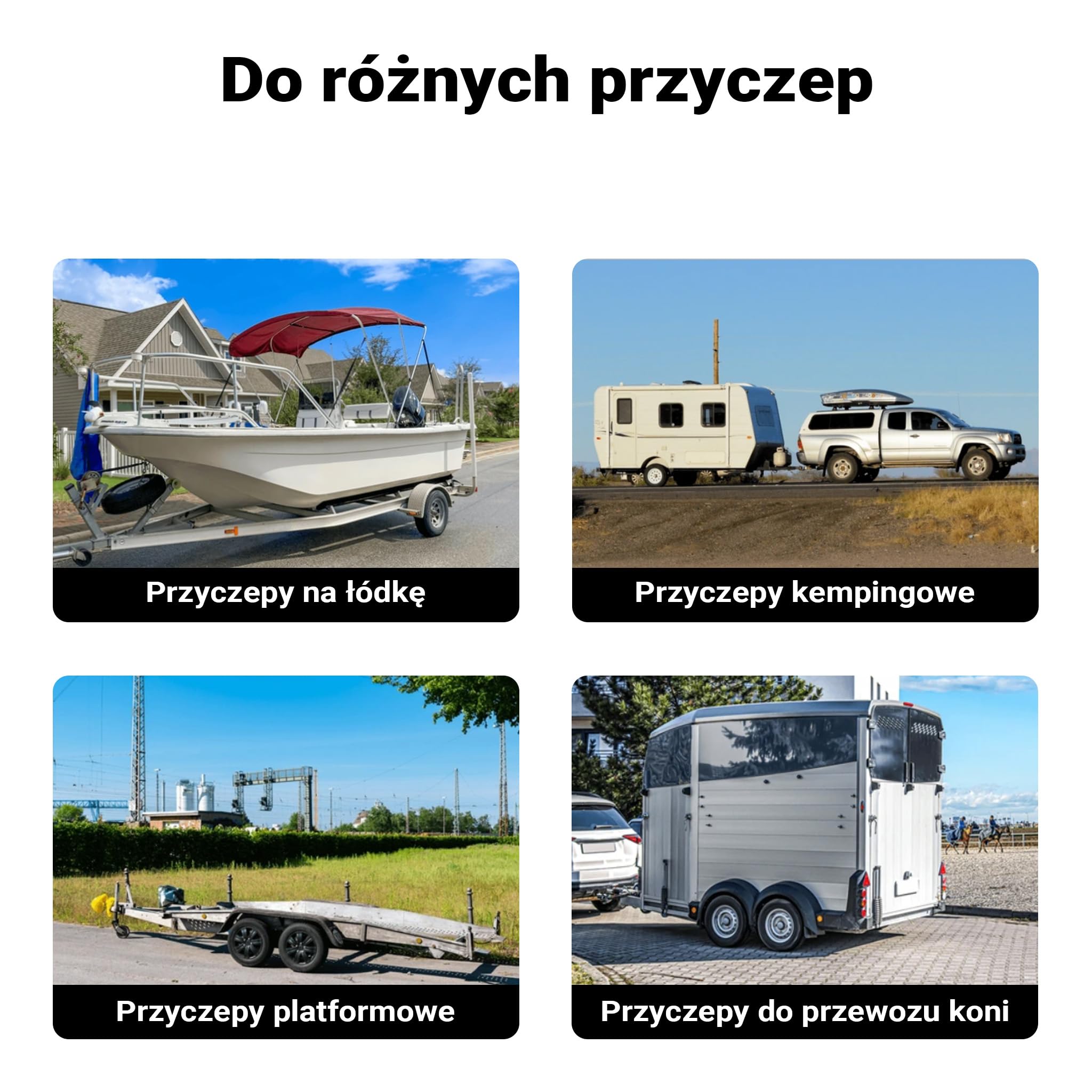 XPOtool Ciężkie koło podporowe do 540kg z korbą oraz uchwytem do samochodów osobowych i przyczep