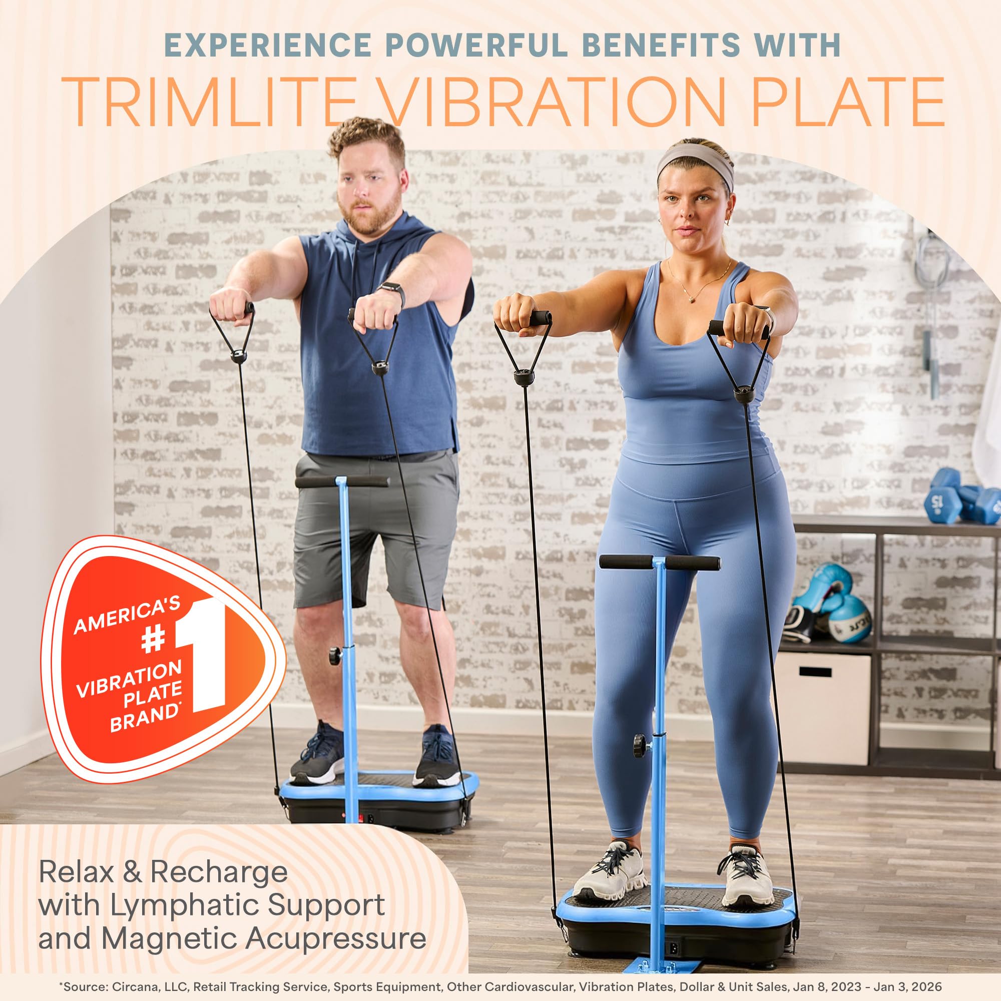 Lifepro TrimLite - Máquina de ejercicio con placa de vibración con manillar, máquina de vibración para todo el cuerpo, masajeador de drenaje linfático ideal, 99 niveles de velocidad, altavoz Bluetooth