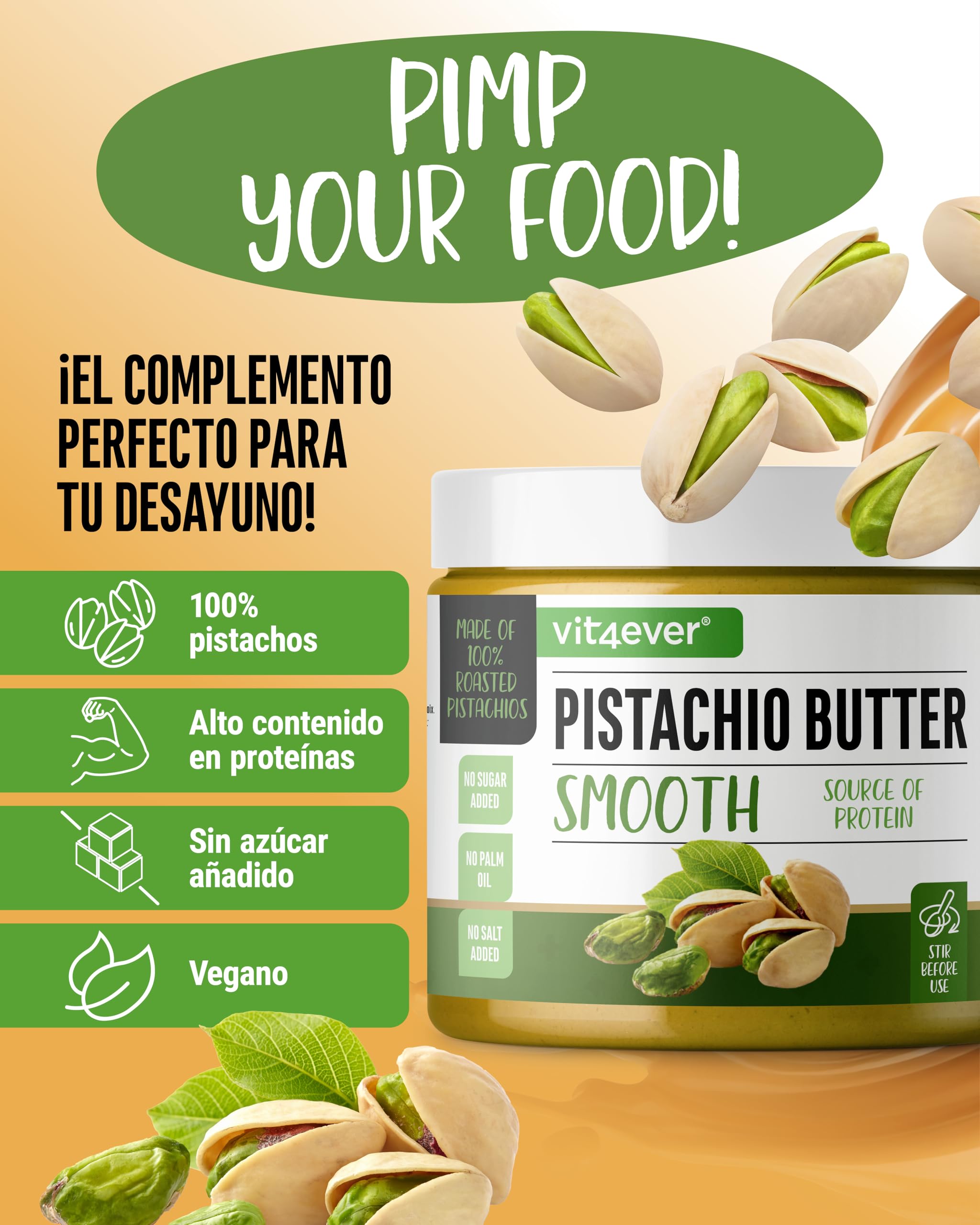 Mantequilla de pistacho 300g crema natural 100% pistachos sin sal vegano