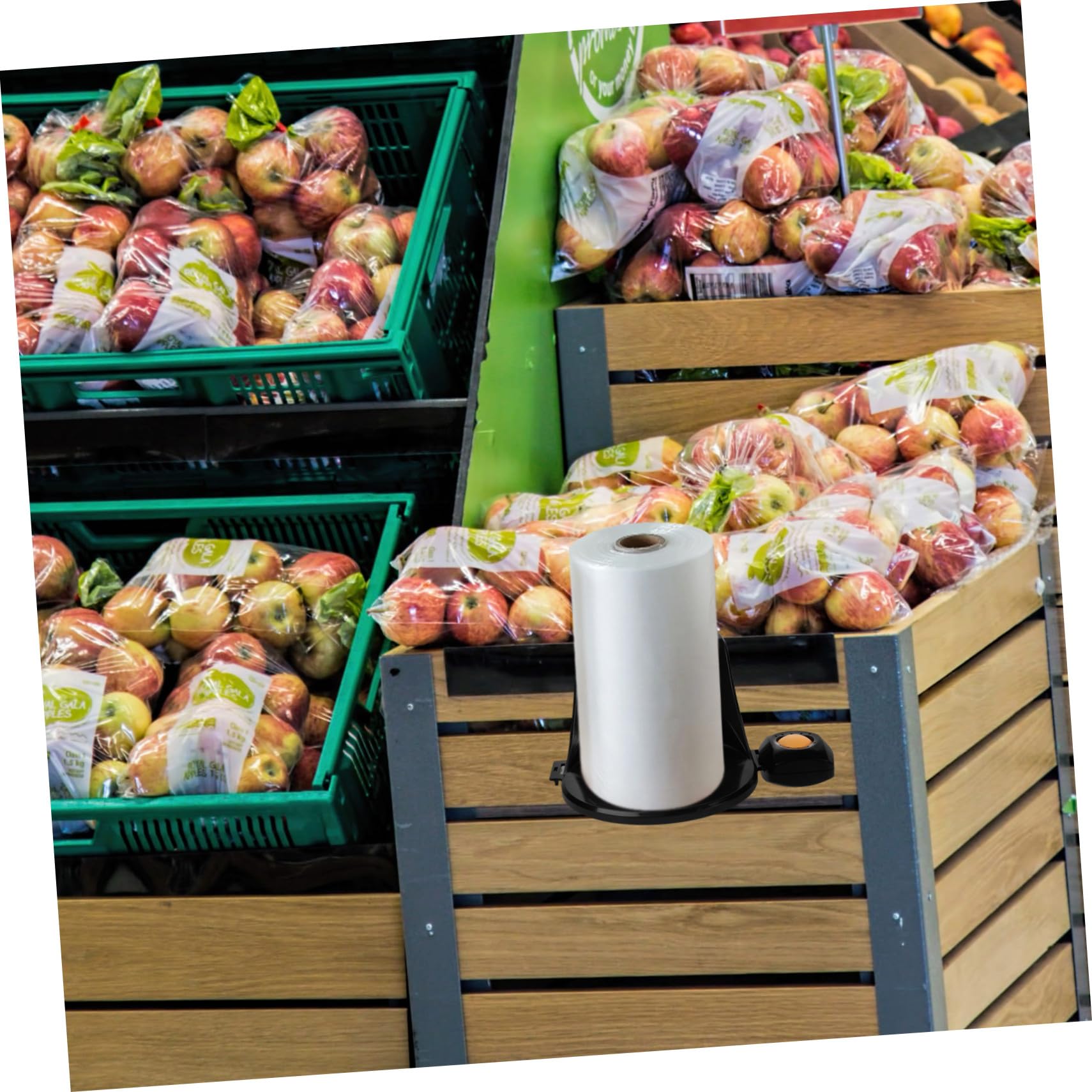 Soporte Dispensador Bolsas Supermercado Abs Compacto Fácil Instalar para Organización Tiendas y Supermercados