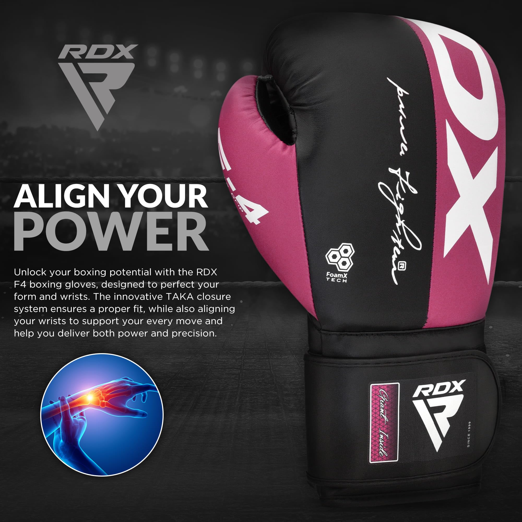 RDX Gants de Boxe pour D'entraînement et Muay Thaï, Gants en Maya Hide Cuir pour Sparring, Kickboxing, Sacs de Frappe, Compétition Combat Mitaines, Hommes Femmes Gym Entraînements 8 10 12 14 16 OZ