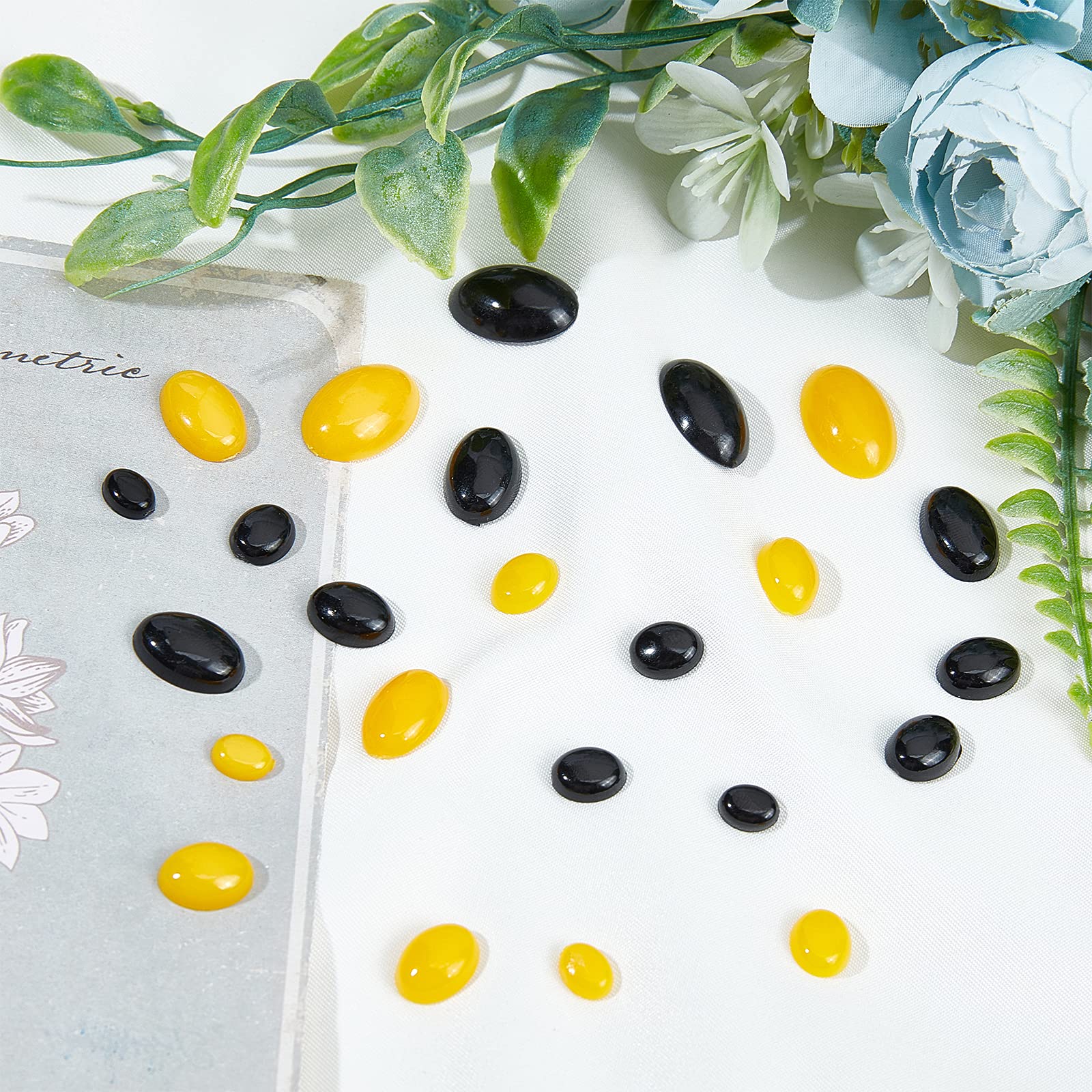 SUPERFINDINGS about 200pcs 5 Sizes Resin Doll Noses Crafts Noses Oval Doll Noses Flat Back Cabochon Doll Making Supplies for Crochet and Stuffed Animals - Image 4