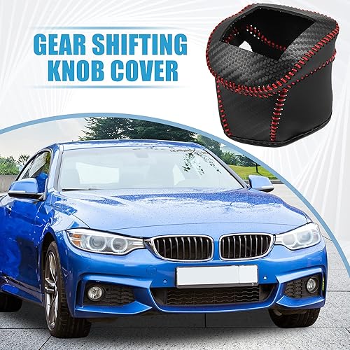 Miniatura 8 de Cubierta de perilla de cambio de engranajes para Nissan Rogue 2021 2022 2023 palanca de transmisión automática, piel sintética, patrón de fibra de