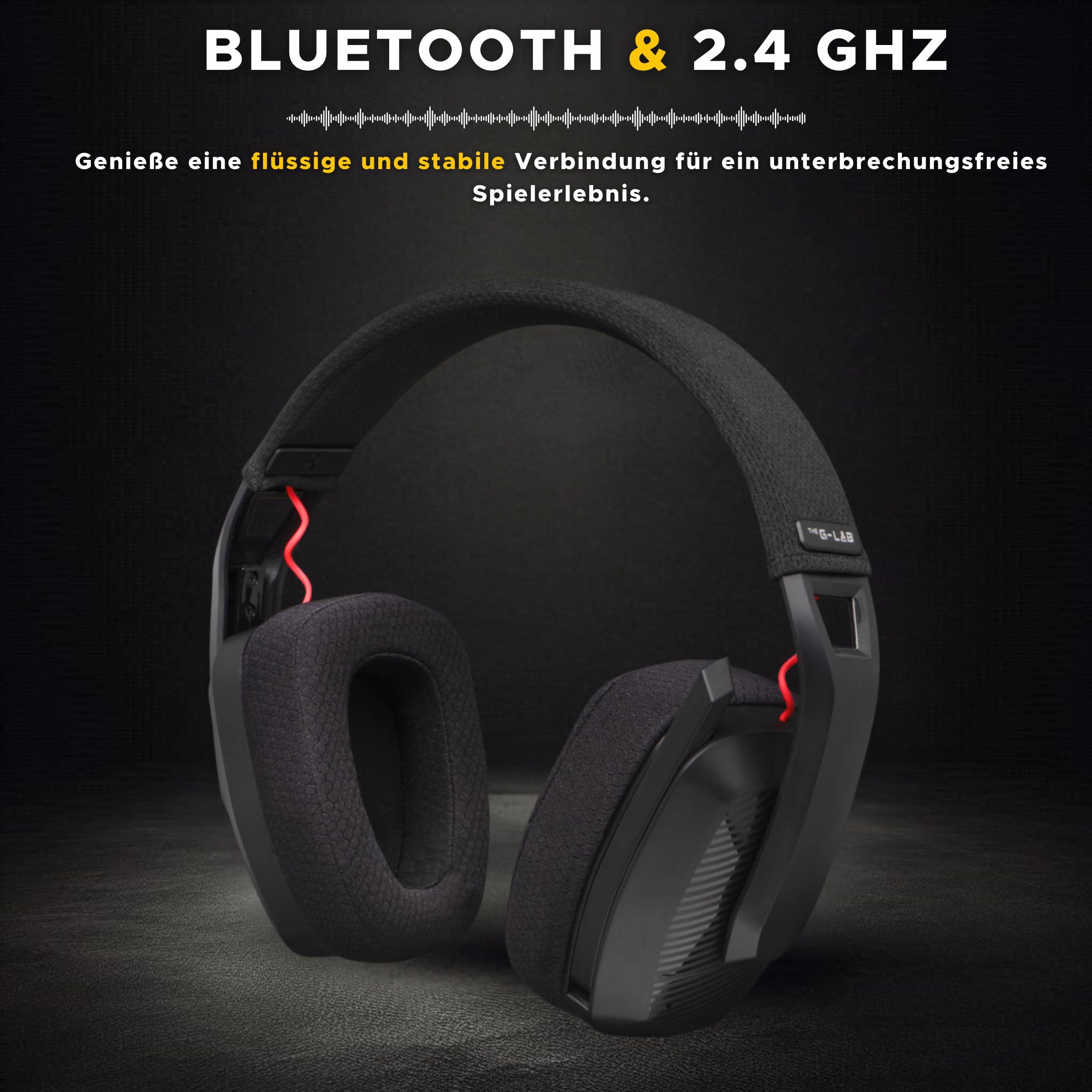 THE G-LAB - Korp Platinium - Kabelloses Gaming Headset Aufladbar PC/PS4/PS5 - Kabelloses Bluetooth / 2,4 GHz - Mit Hochwertigem Stereosound und Stabiler Verbindung - Neu