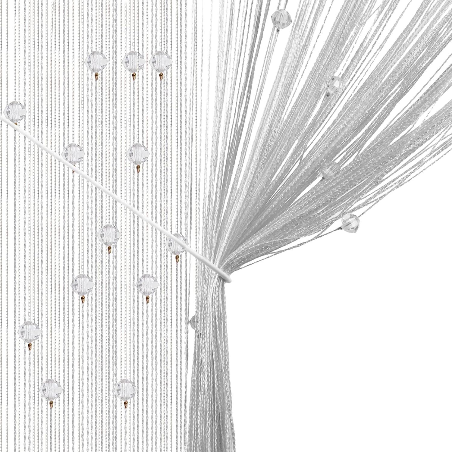 Rideau Anti-Mouches à Perles Ambre Orange – 100x200 Cm – Chaîne Décorative Porte/Fenêtre – Protection Insectes & Élégance Intérieure