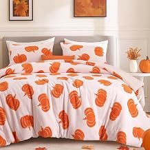 weigelia Burnt Orange Comforter Queen Size 3 Pieces Pumpkin Halloween Comforter Soft Velvet Lightweight Fall Bedding Set 1 Queen Comforter + 2 Pillowcases