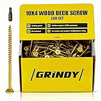 Vista 15 de Grindy - Tornillos para madera #9 x 2 1/2 pulgadas (paquete de 300/2.6 libras) – Tornillos de cubierta autoperforantes I resistentes a la corrosión