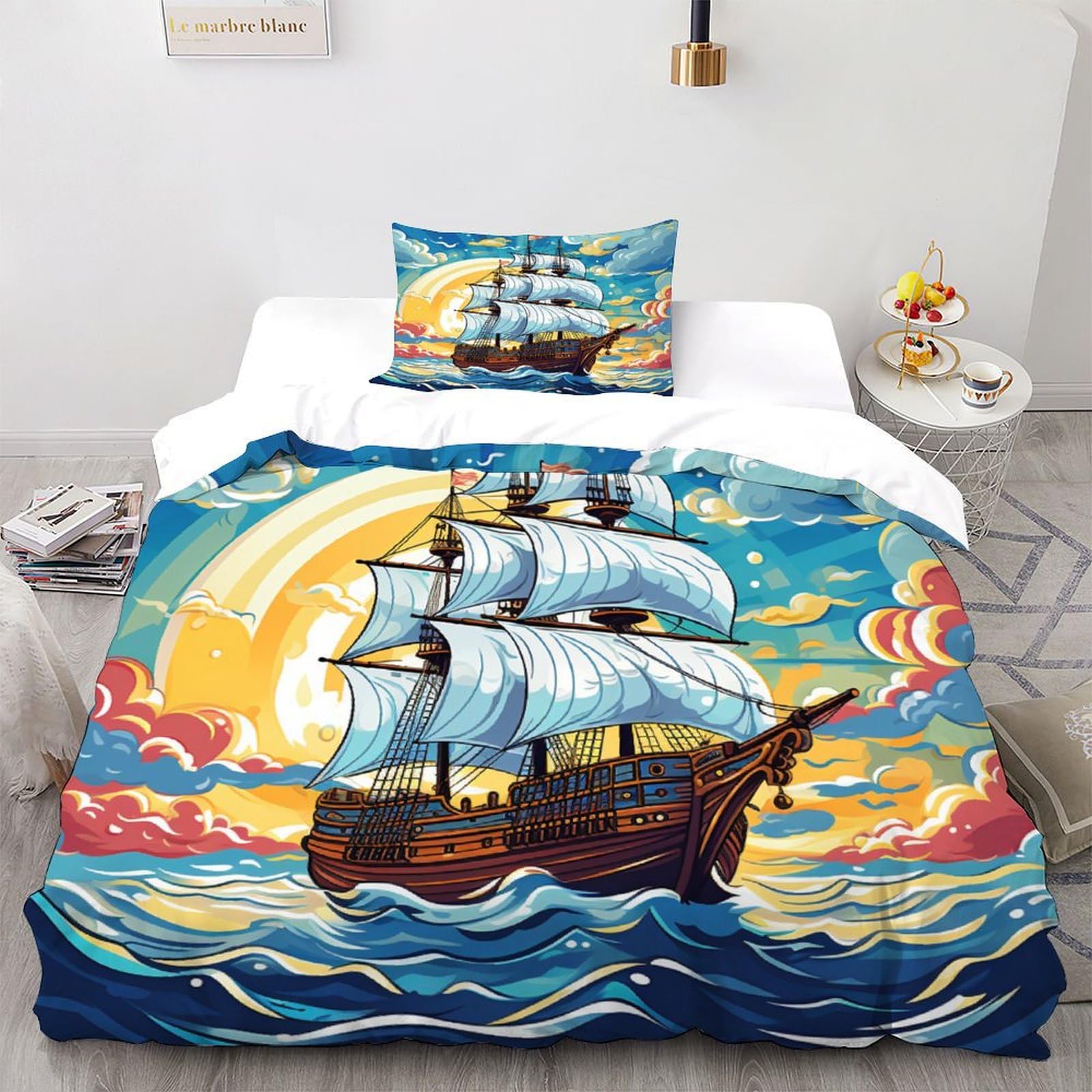 Linge de lit microfibre océan pour s'endormir face à la mer au quotidien