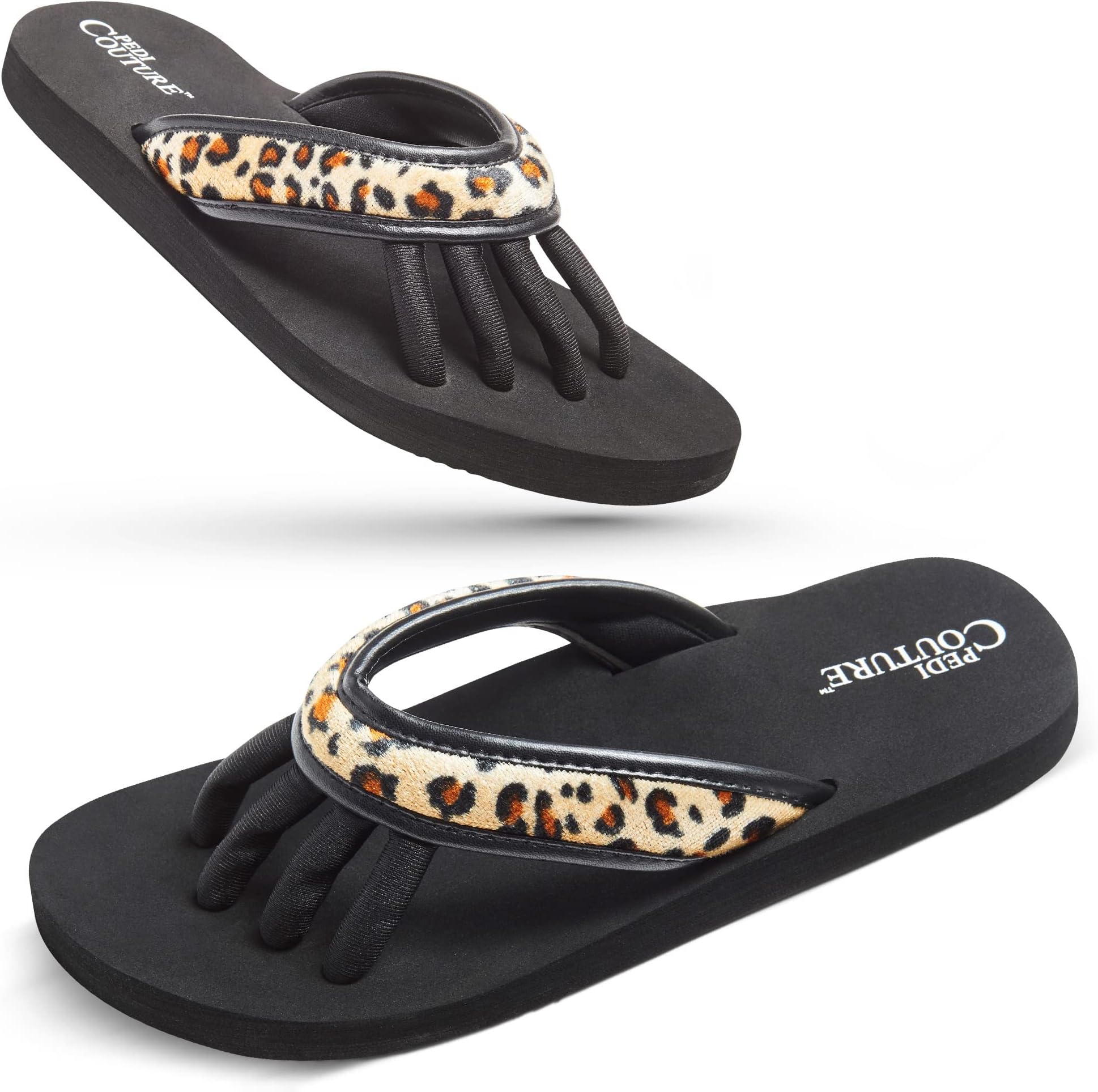 Pedicure Sandals with Built In Toe Separators for Women - Comfortable Spa Style Flip Flops for Home, Salon, Yoga & Gym Use