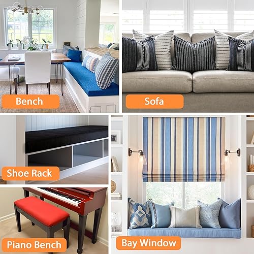 Miniatura 6 de Cojín de banco funcional de tamaño personalizado, espuma celular para muebles de interior y exterior, cojín de asiento de ventana, silla, sofá,