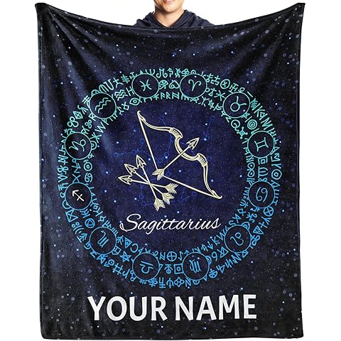 Personalized Sagittarius Blanket Gifts with Name Text, 50