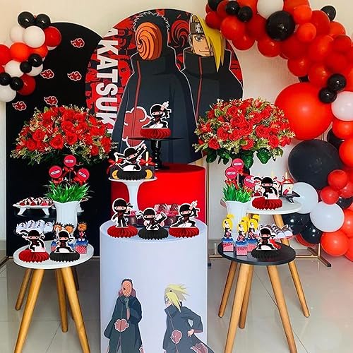 Miniatura 5 de 6 piezas Ninja Party Honeycomb mesa centro de mesa de doble cara artes marciales karate kung fu guerreros centros de mesa para temática ninja, baby