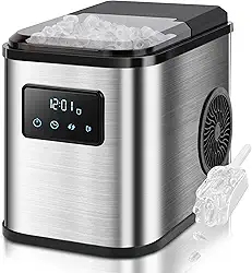 Máquina De Gelo, Alta Capacidade, Limpeza AutomáTica Com AlçA, Cesta E Pá, Adequado Para Casa/Cozinha/Camping/Rv (220, Volts)