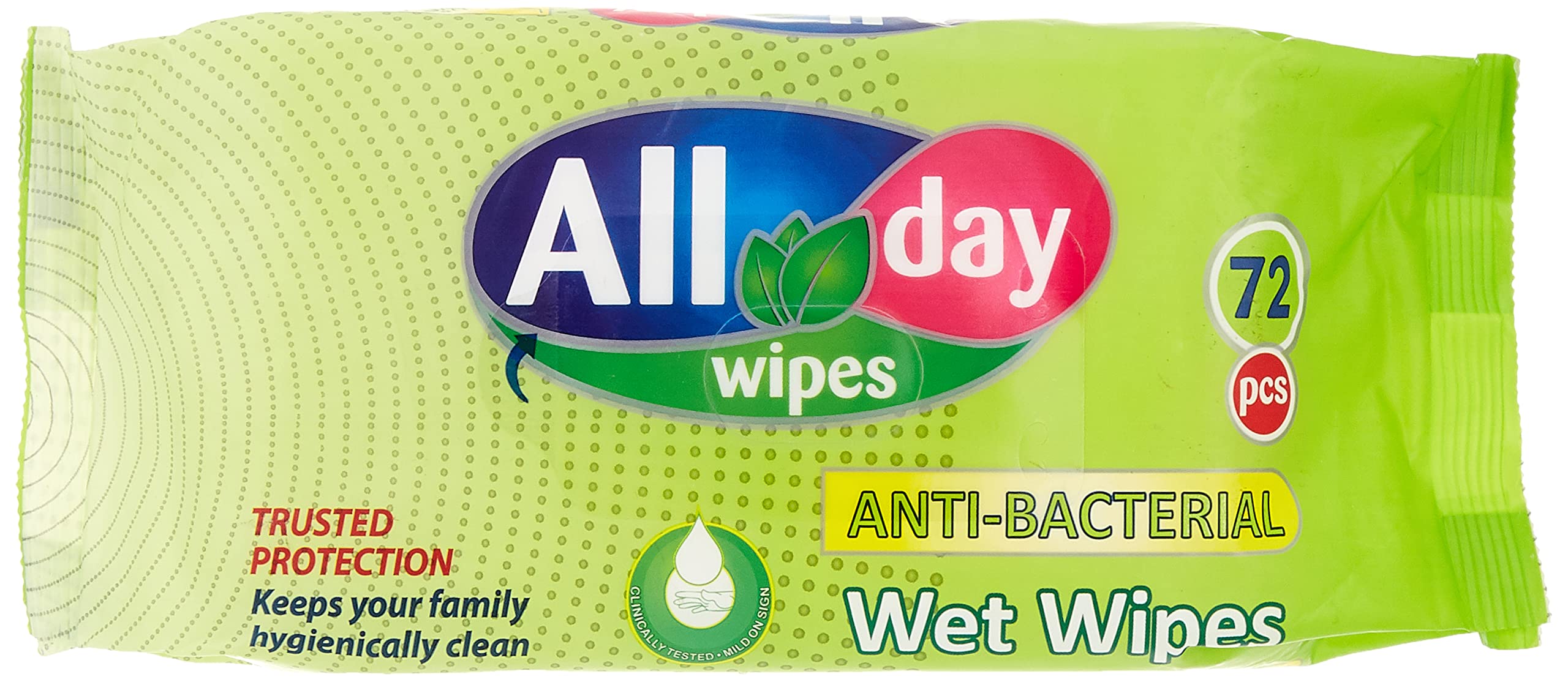Anti Bacterial Wipes, 72 Sheets