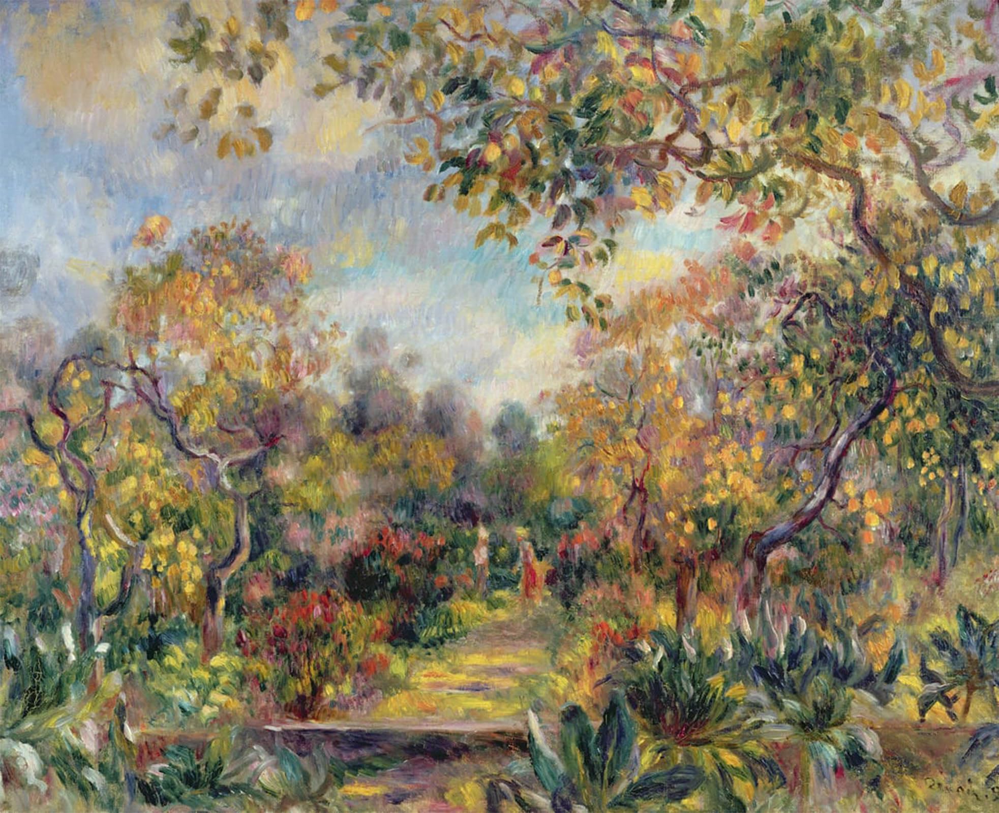 SERENDIPITP Vintage Picture Print on Canvas Wall Art Poster Landscape At Beaulieu by Pierre Auguste Renoir Artwork Print Poster for Wall Decor 60x90cm