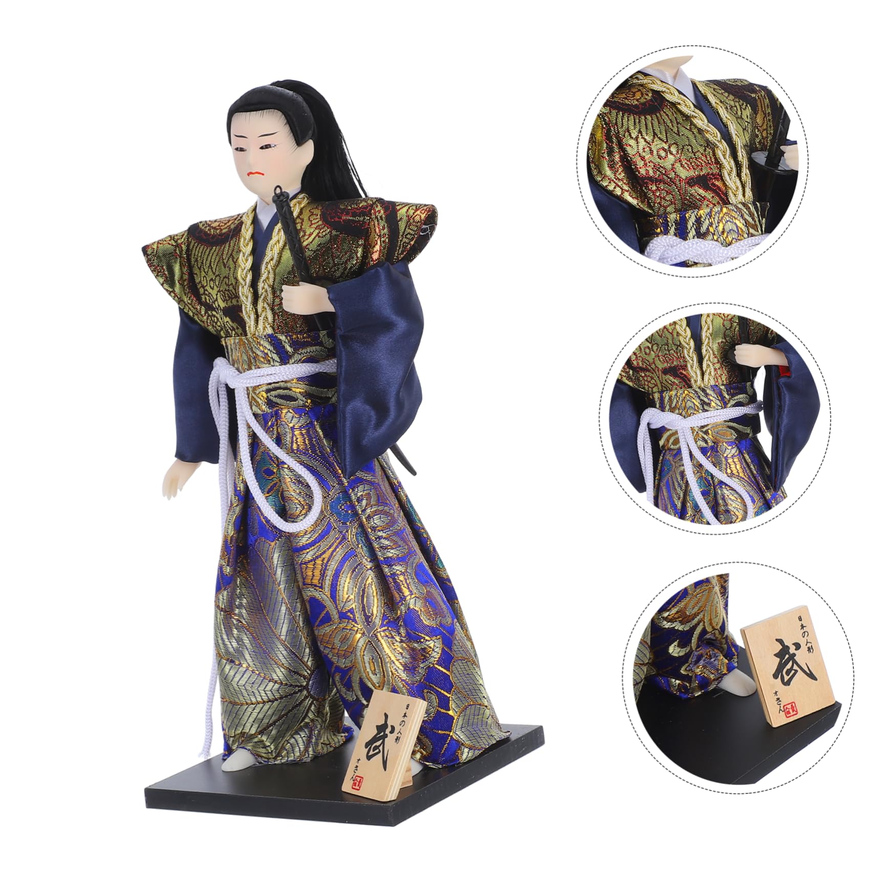 GALPADA Figura de Muñeca Japonesa Samurái Artesanal de 30cm para Decoración