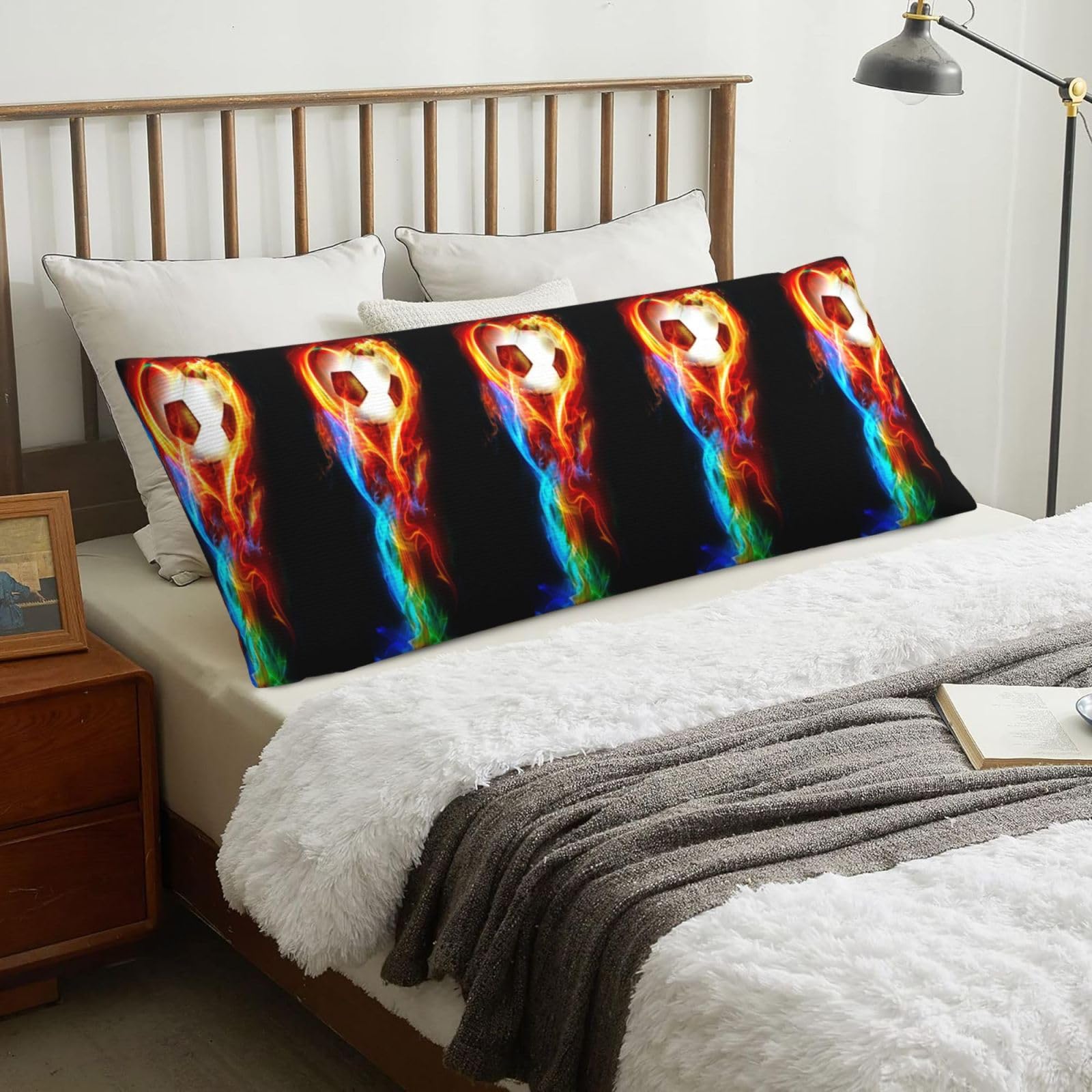 Football, Body Pillow Cover with Zipper,Long Body Pillowcase 20 x 60 in