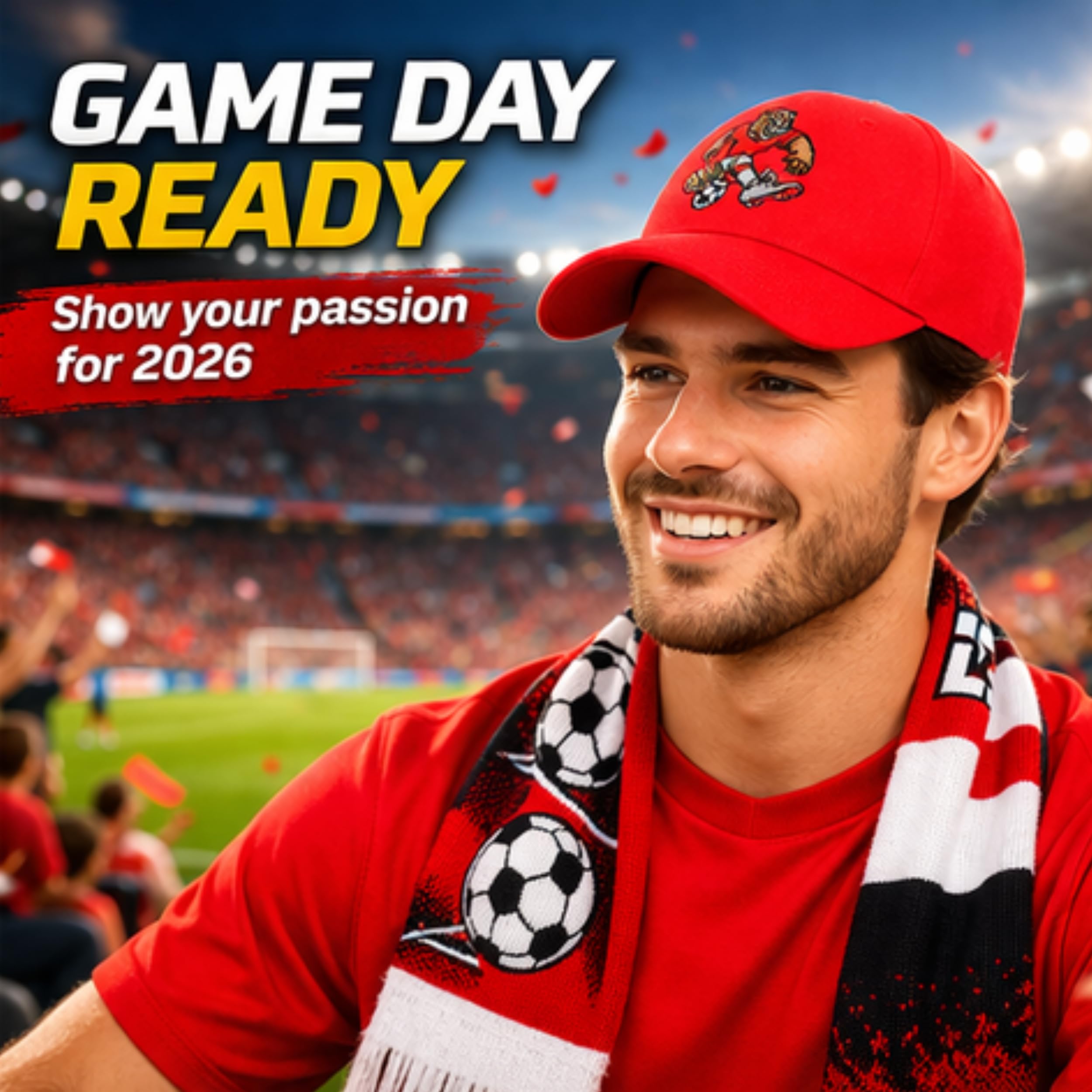 Painted Hills Canada Vancouver 2026 World Cup Soccer Adjustable Fan Cap - Embroidered Beaver – Unisex, six-Panel hat - 3