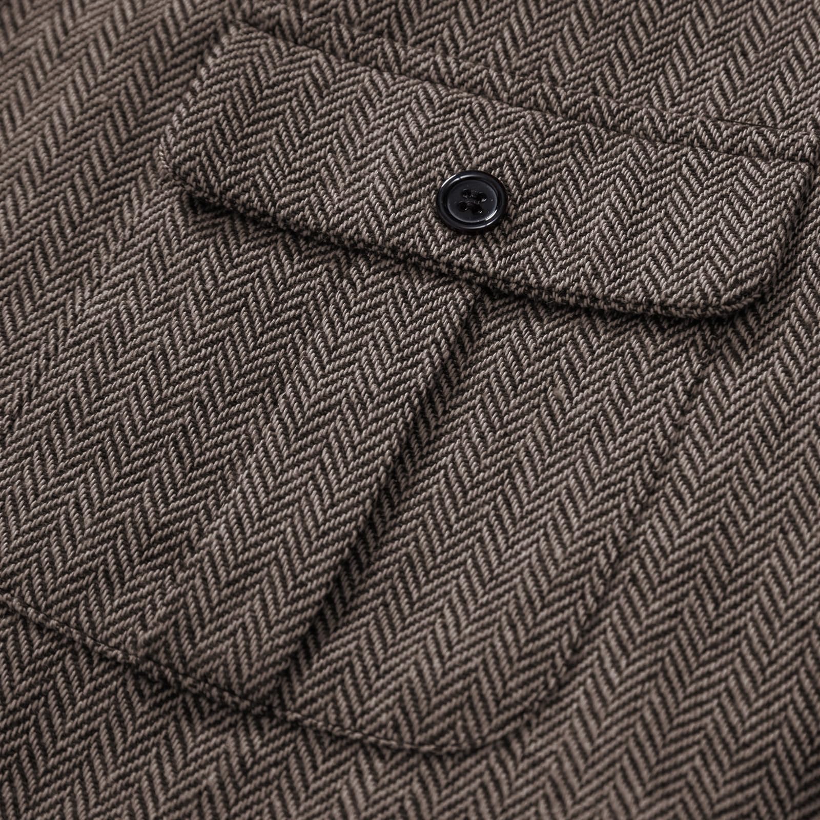 MakingDa Chaleco formal para hombre, sin mangas, cuello en V, de tweed, para negocios, casual, con bolsillo