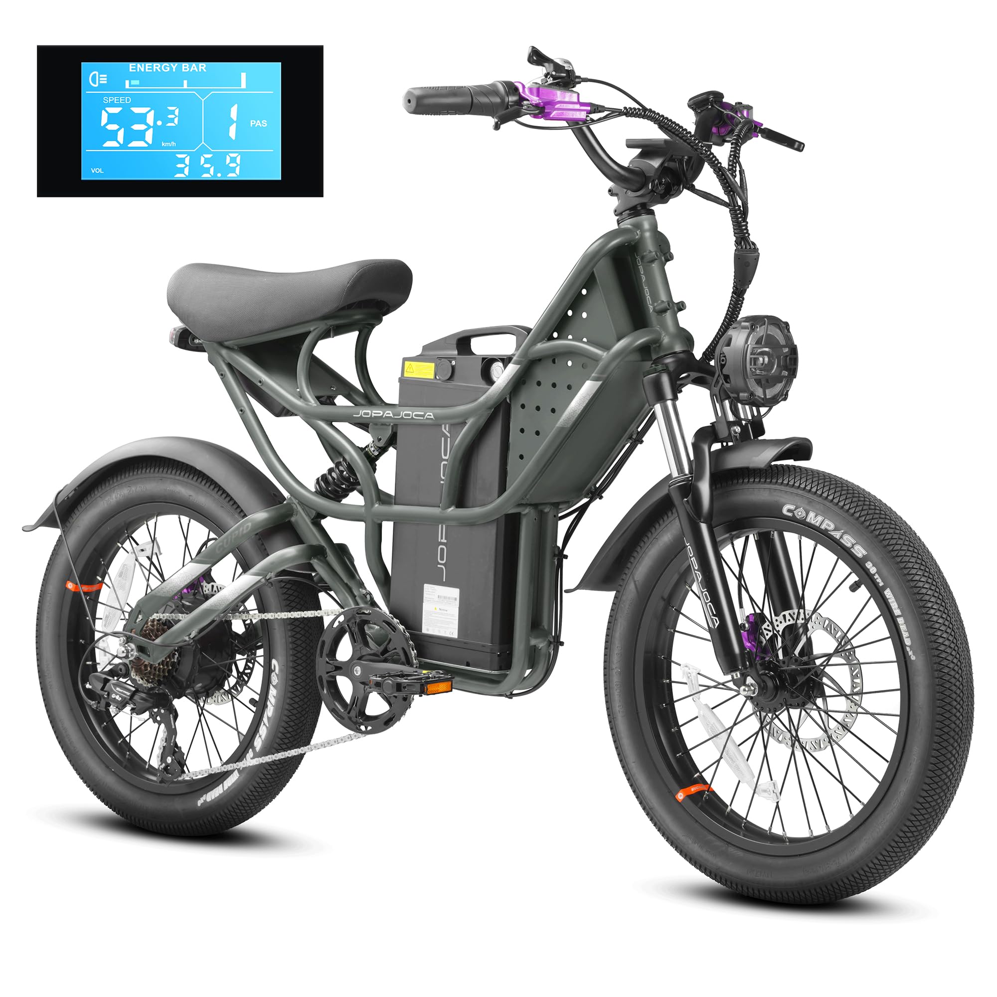 eAhora Cupid (2024 Upgraded) 1000W 30AH Electric Bike for Adults up to 110Miles Long Range Electric Bike with Full Suspension, Puncture Resistant Tires, Dual Hydraulic Brake, Cargo Electric Bike