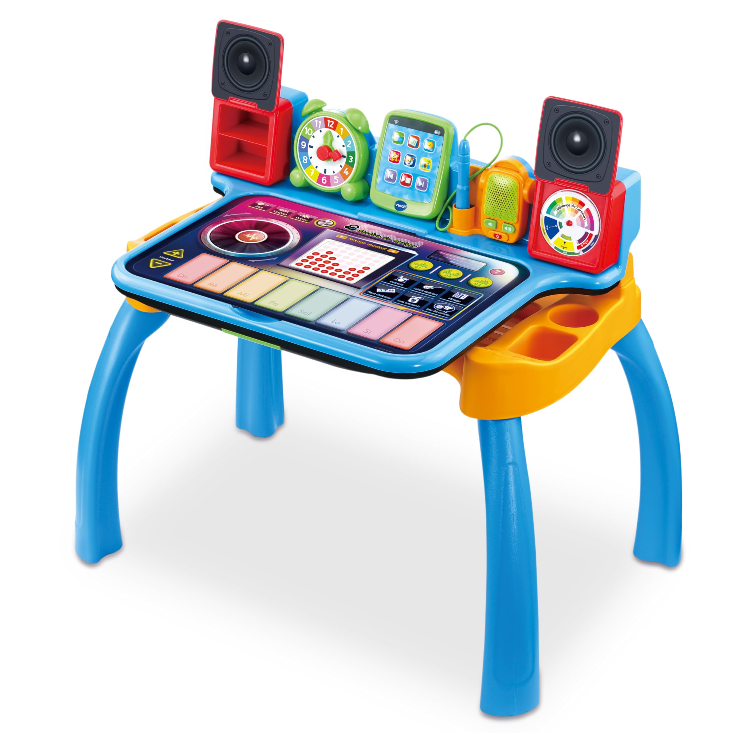 VTech - Magi Bureau Interactif et Musical 6 en 1 - Bureau Enfant avec Tabouret - Table de Jeux Éducative, Chevalet à Dessin et Tableau Noir à Craie - Cadeau Enfant Dès 3 Ans - Contenu en Français