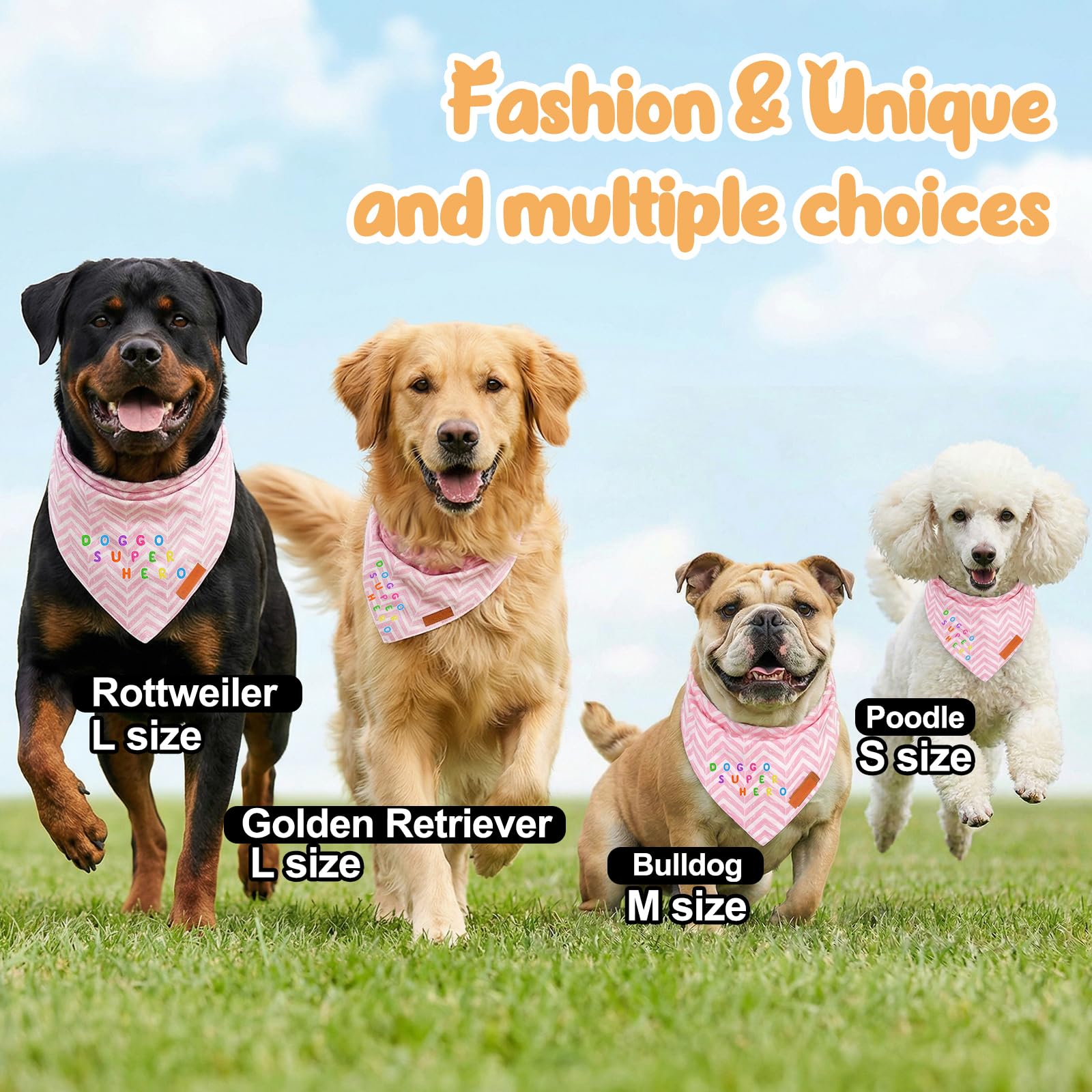 Bandana pour chien, réglable avec 3 boutons et avec de jolis autocollants de repassage, écharpe pour chien, écharpe élégante classique pour animaux de compagnie, décoration pour chiens et chats de