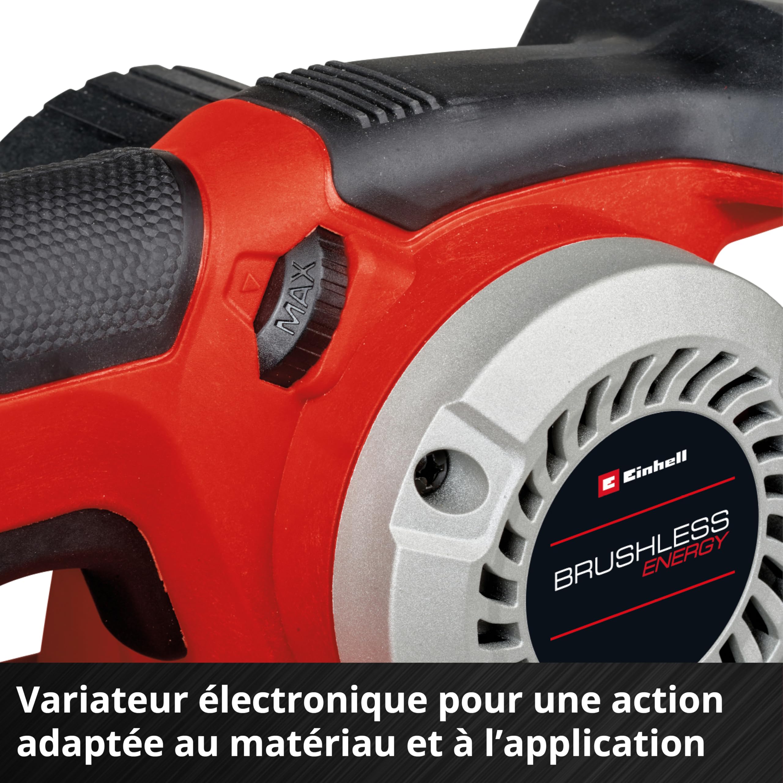 Einhell Professional Ponceuse à bande sans fil Einhell TP-BS 18/457 Li Solo Power X-Change (18V, vitesse 250m/min, surface de ponçage 75x126mm, moteur sans charbon) Livré sans batterie ni chargeur