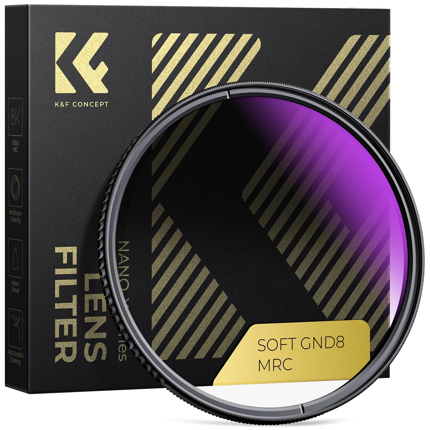 Amazon.com : K&F Concept 67mm Soft GND8 (3 Stop) Lens Filter