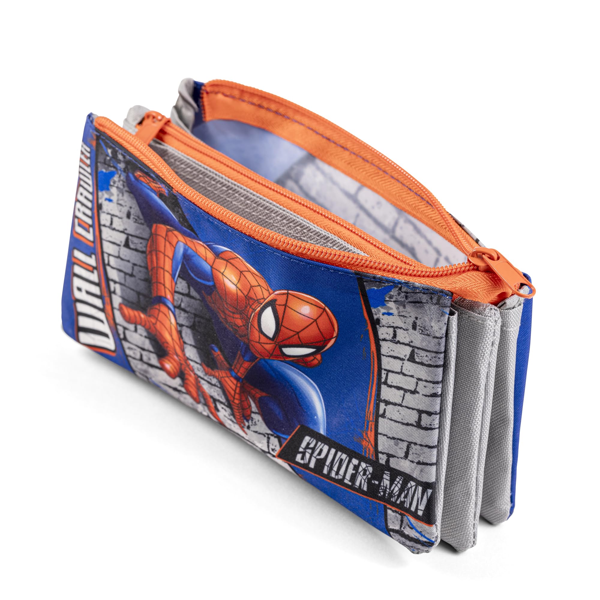 Disney Spider-man Boys Multiple Compartments Zip Closure School Pencil Case, Blue - Image 2