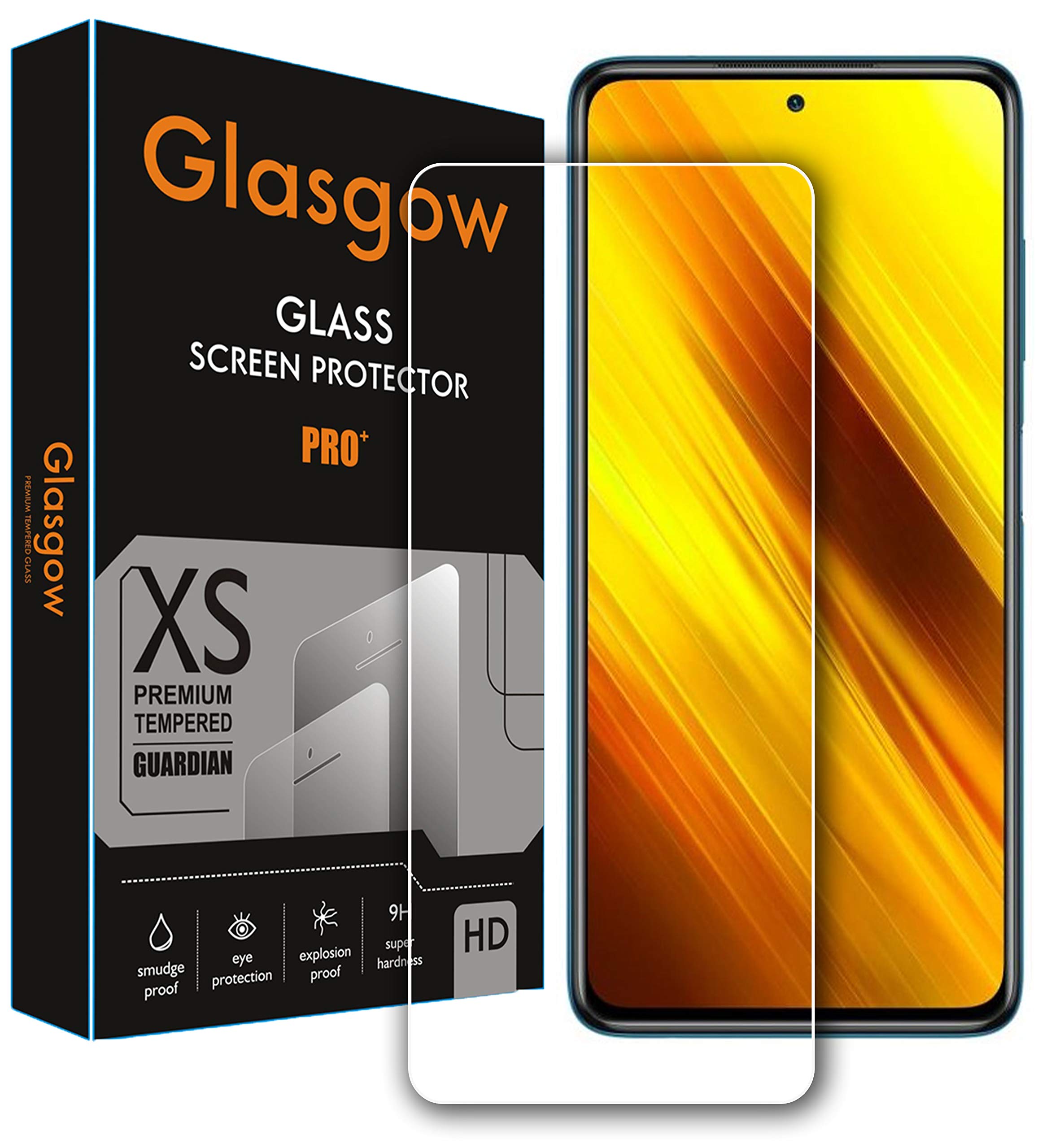Glasgow Premium Tempered Glass Screen Protector for Poco X3 [flexible] [Gorilla] Bubble Free Installation [Screatch proof] [Guard] (B08K2YSKHL) Amazon Price History, Amazon Price Tracker